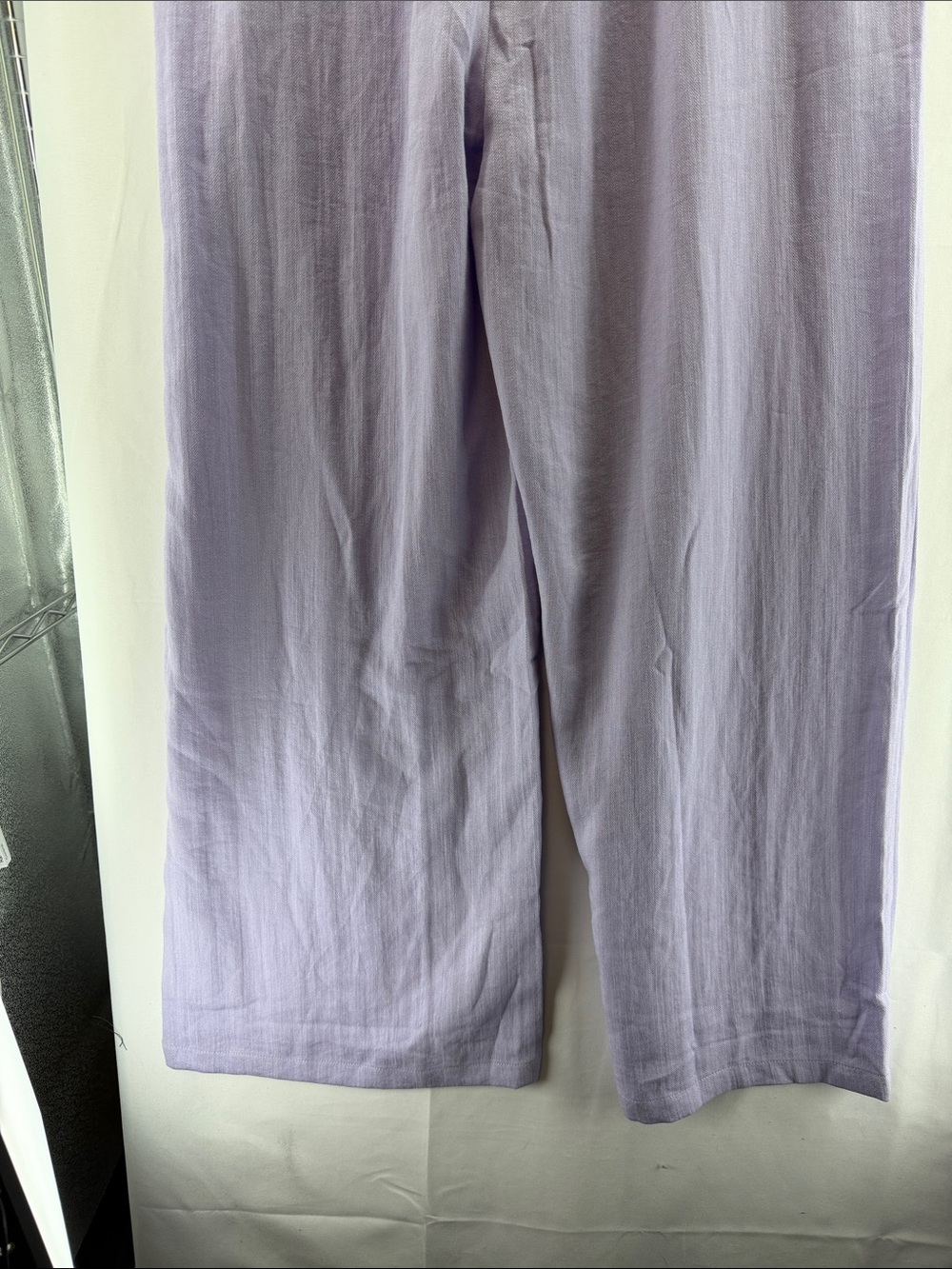 HALARA Lilac High Waisted Drawstring Pocket Wide Leg Linen-Feel Pants Size XL - Picture 9 of 12